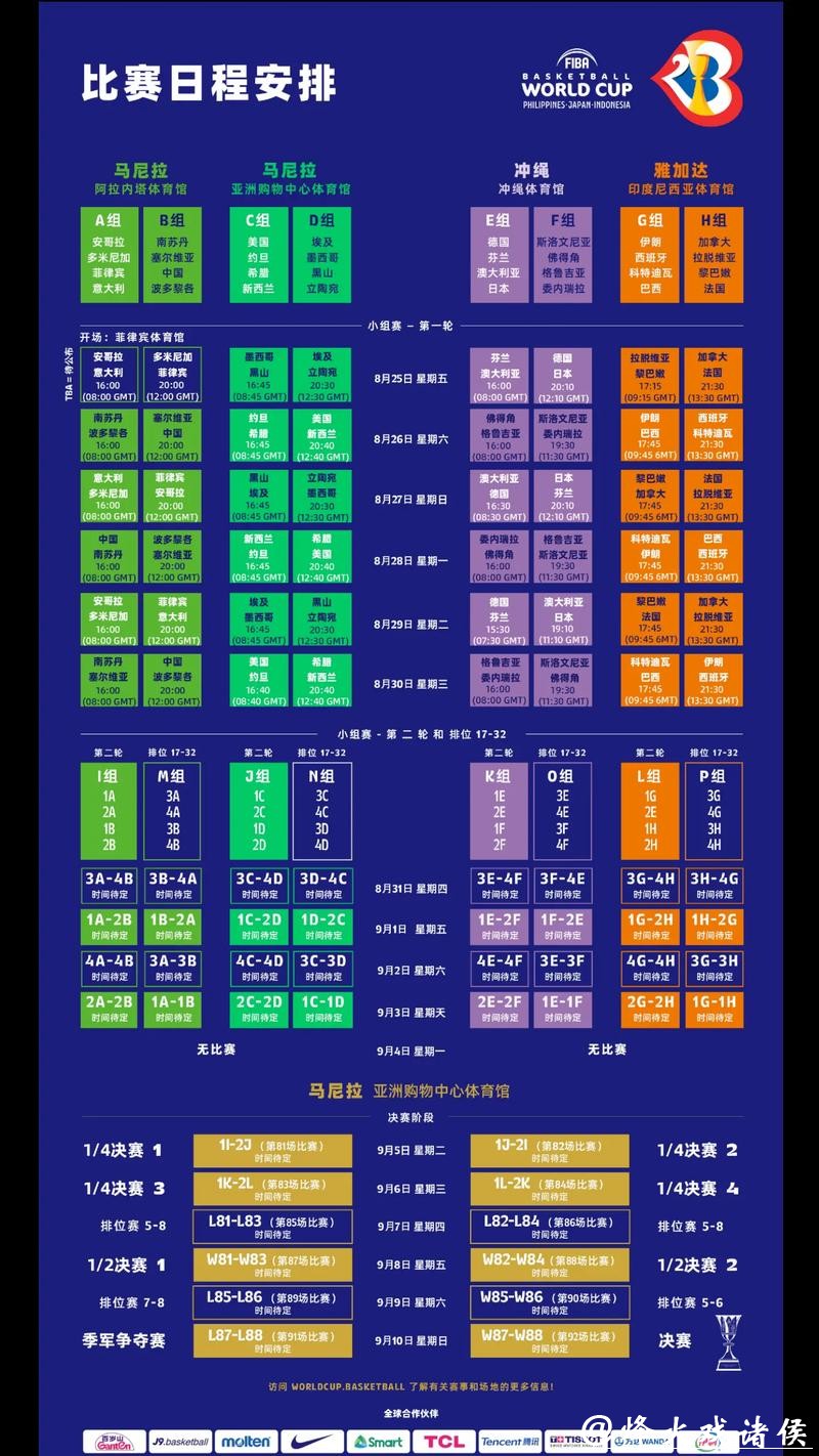 2023世界杯赛程公布具体时间安排